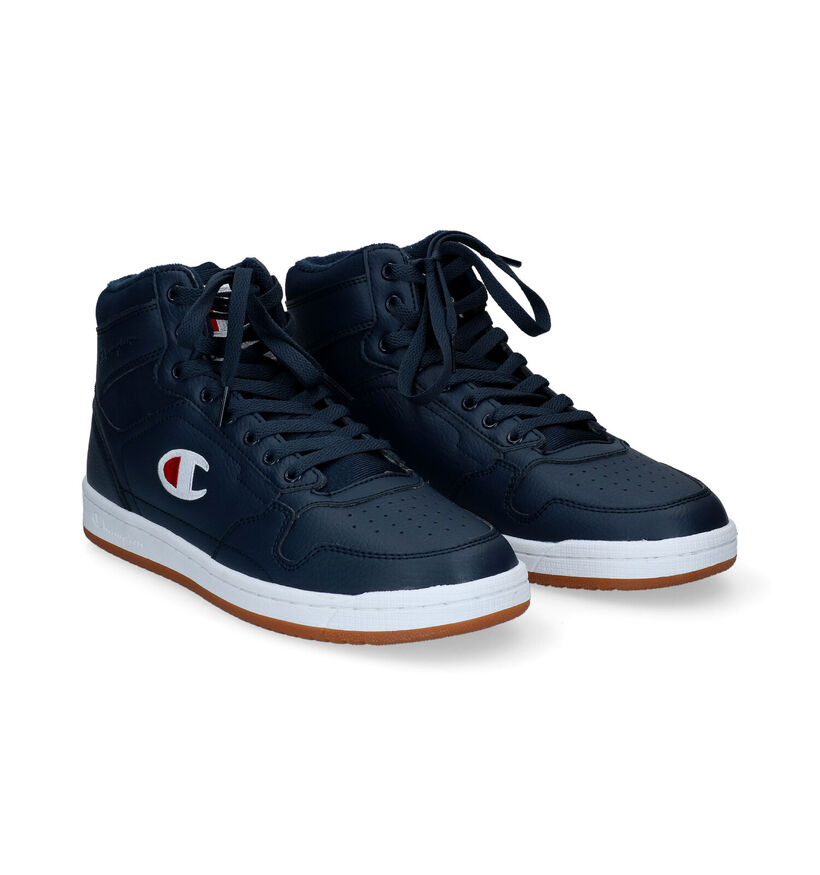 Champion New York Mid Baskets hautes en Bleu en simili cuir (294591)