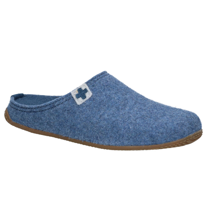 Living Kitzbühel Blauwe Pantoffels voor dames (315843) - geschikt voor steunzolen