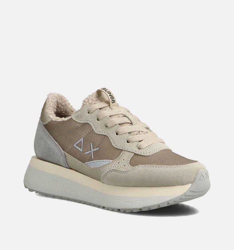 Sun68 Big Ally Teddy Beige Sneakers voor dames (361901) - geschikt voor steunzolen