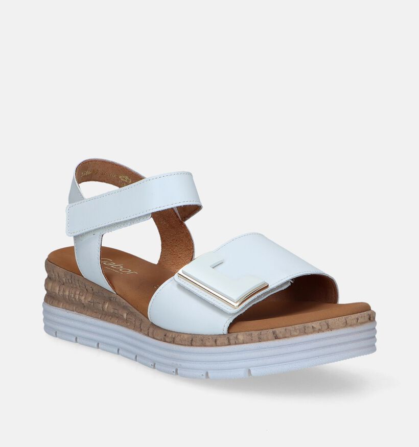 Gabor Comfort Sandales avec talon compensé en Blanc pour femmes (339349)