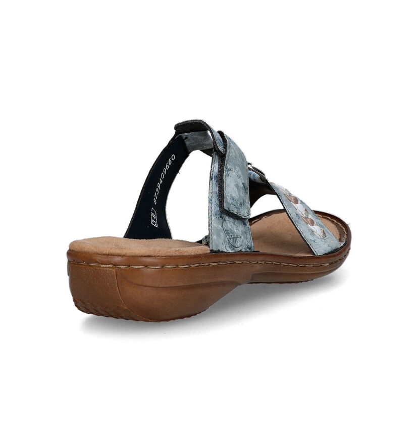 Rieker Nu-pieds plates en Blanc pour femmes (354945)