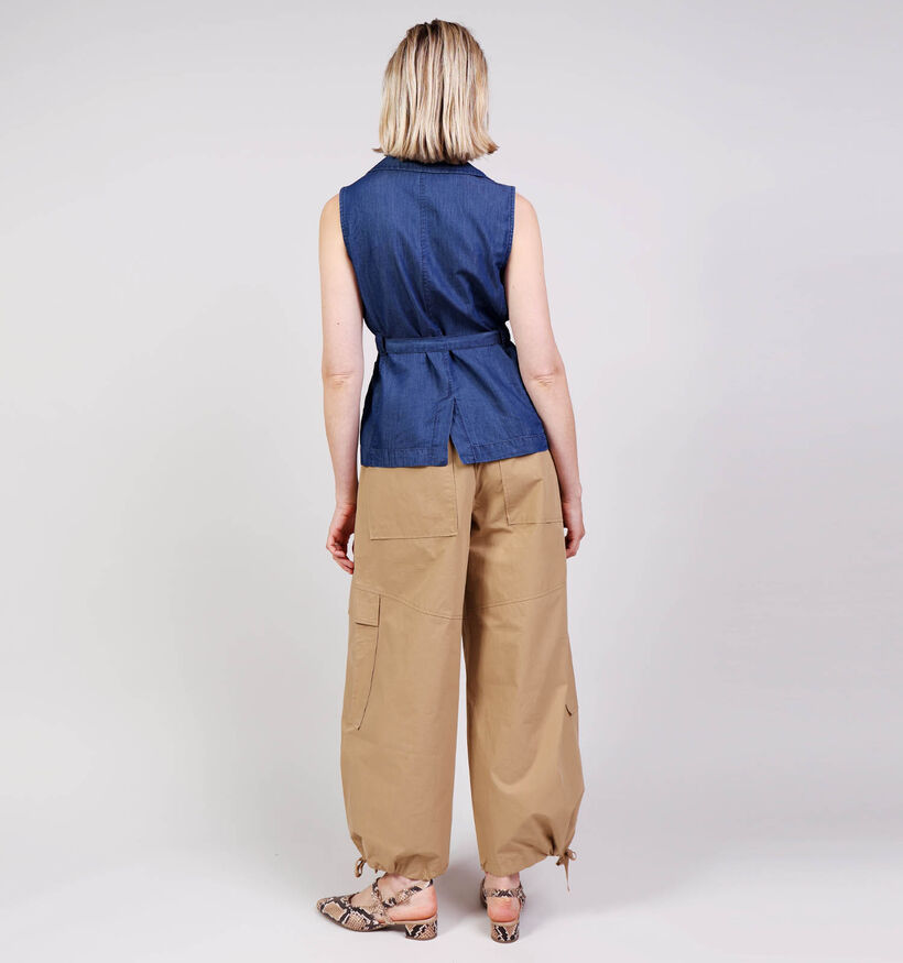 Vero Moda Zitta Tie Vest Blauwe Mouwloze Blouse voor dames (380530)