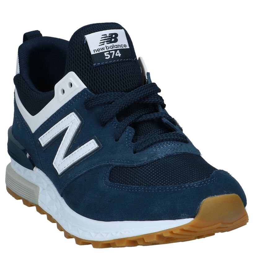 New Balance MS574 Blauwe Sneakers in nubuck (222741)