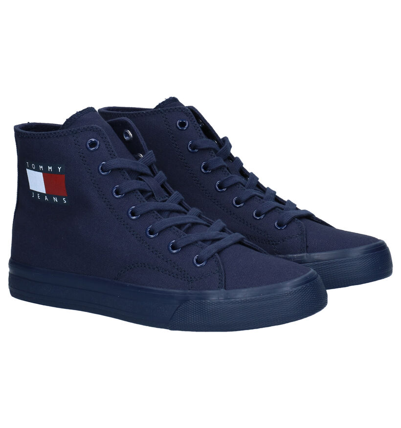 Tommy Hilfiger Mid Cut Lace Up Baskets en Blanc en textile (276236)