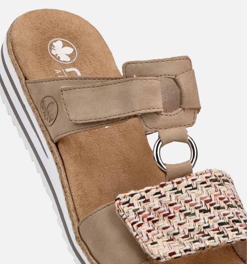 Rieker Lichtbruine Slippers voor dames (370428)