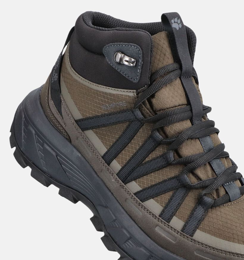 Jack Wolfskin Wild Hike Texapore Mid Chaussures de randonn&eacute;e en Vert pour hommes (380234) - pour semelles orthop&eacute;diques