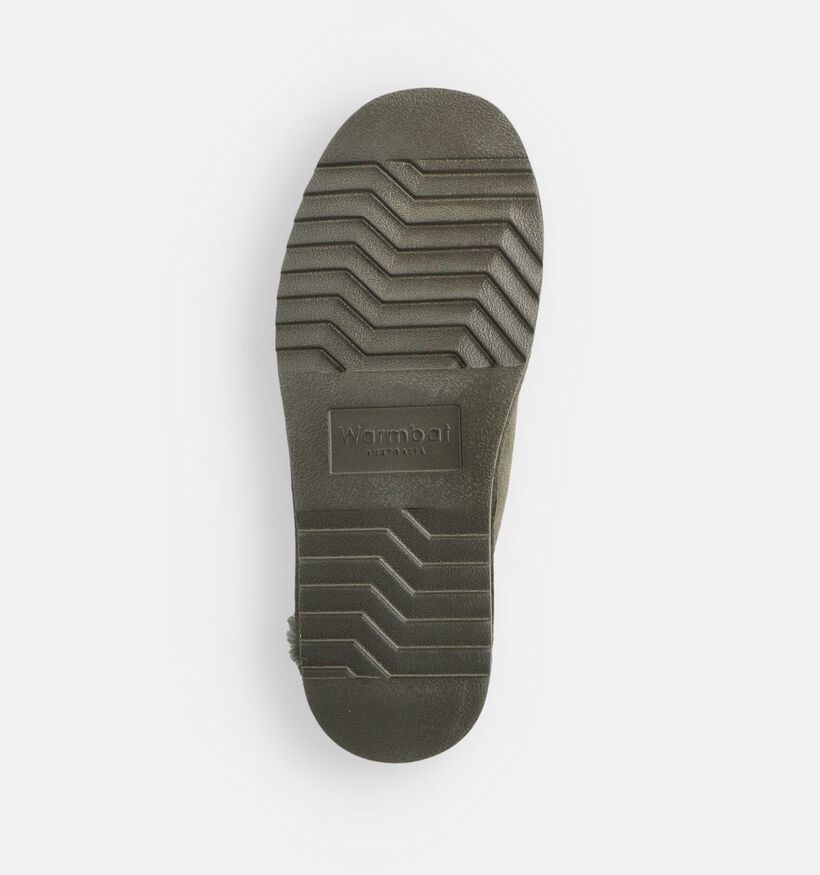 Warmbat Classic Pantoufles ouvertes en Vert kaki pour hommes (379290)