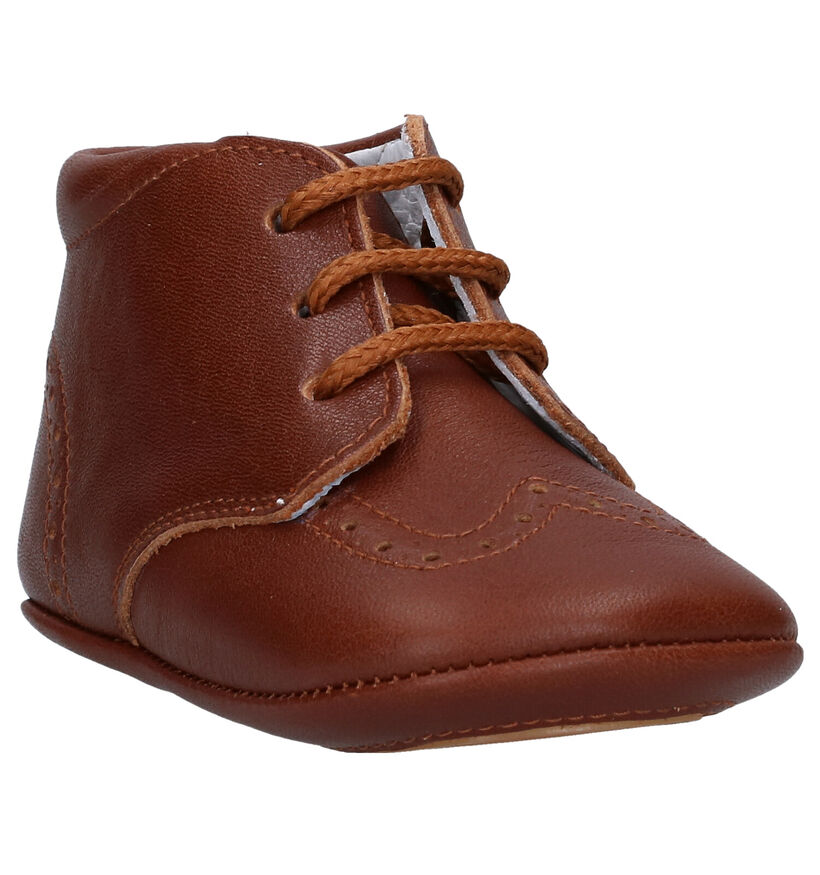 Beberlis Chaussons pour bébé en Cognac en cuir (258912)