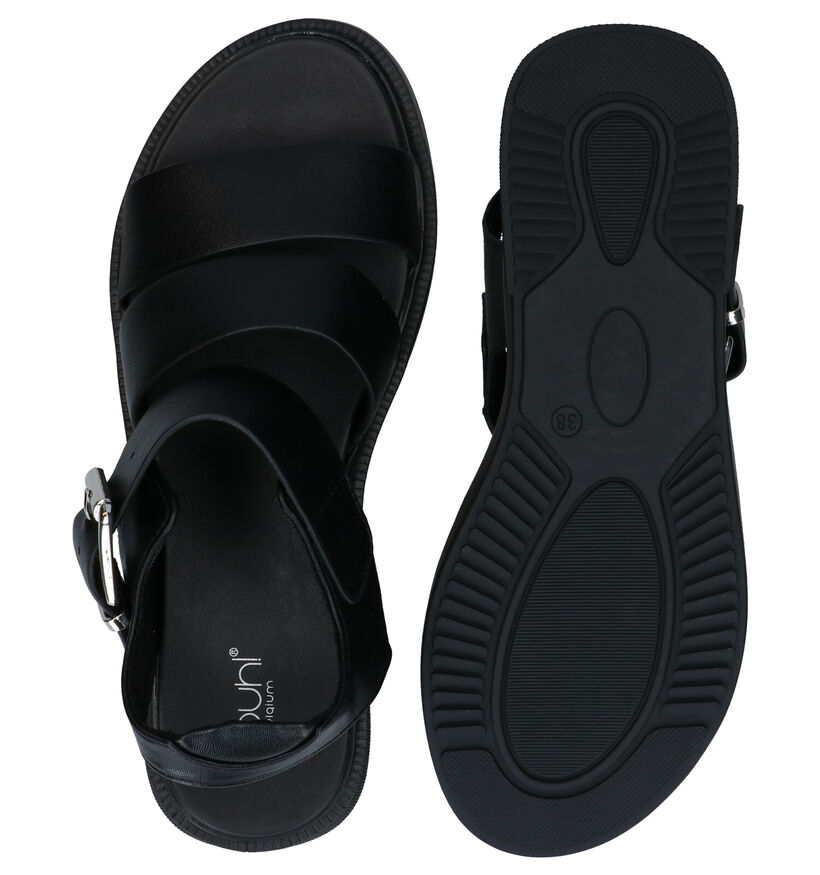 Youh! Sandales plates en Noir en simili cuir (285763)