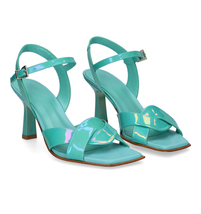 Zinda Sandales à talons en Turquoise pour femmes (308363)