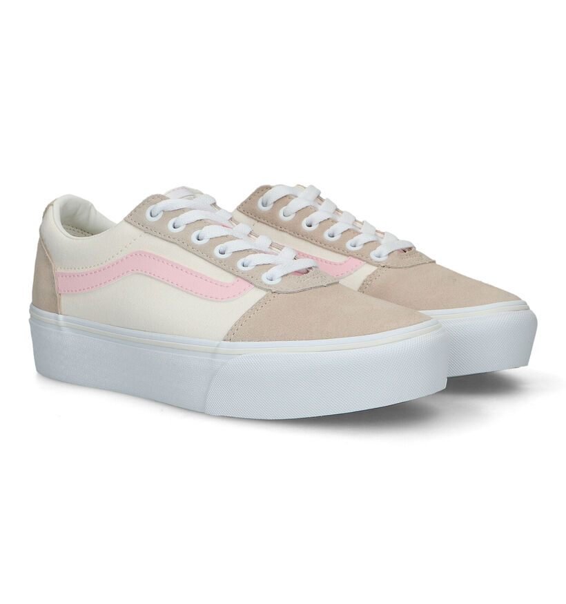 Vans Ward Platform Beige Sneakers voor dames (321163)