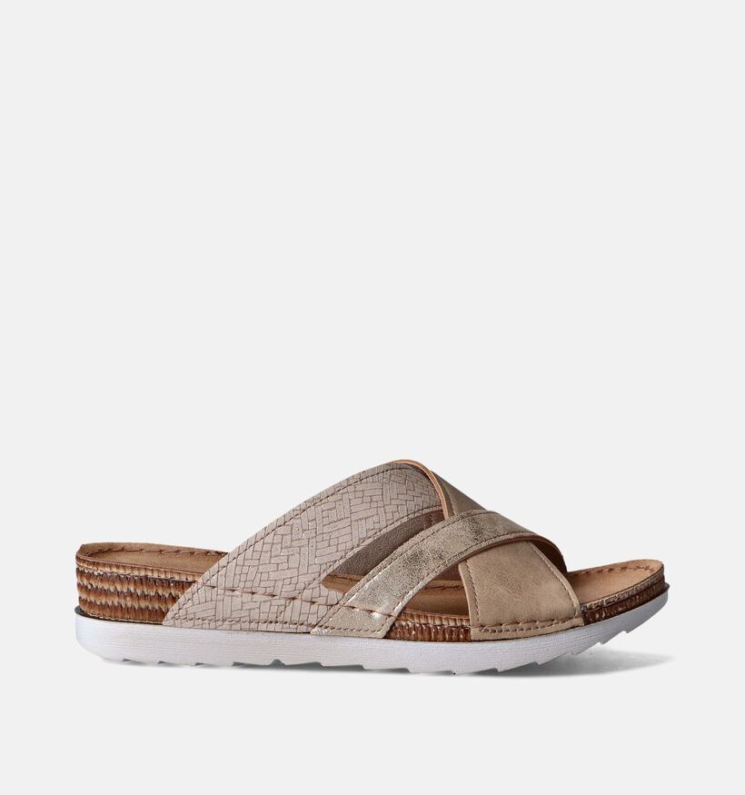 Inblu Nu-pieds compensées en Taupe pour femmes (357784)