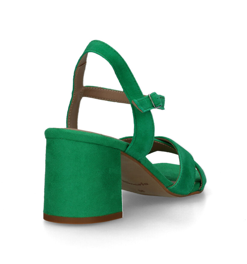 Tamaris Sandales avec talon carré en Vert pour femmes (334257)