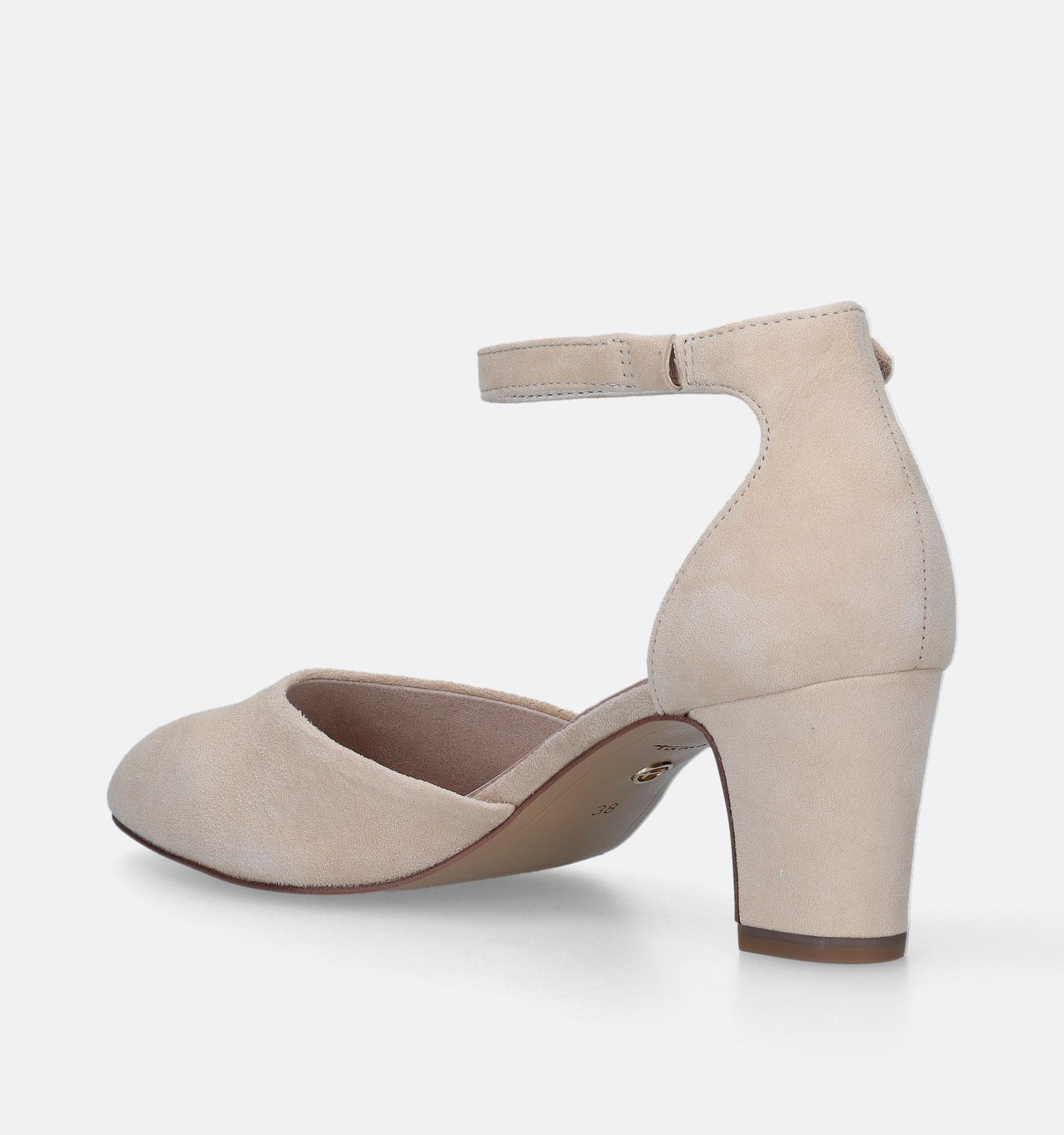 Beige hakken sales met bandje