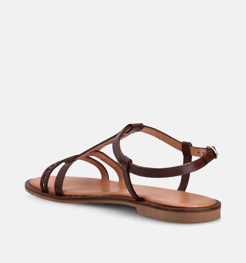 Les Tropeziennes Helectra Sandales plates en Brun fonc&eacute; pour femmes (373230)