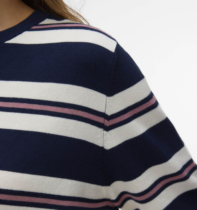 Vero Moda Silje T-shirt en Bleu/Rose pour femmes (367181)