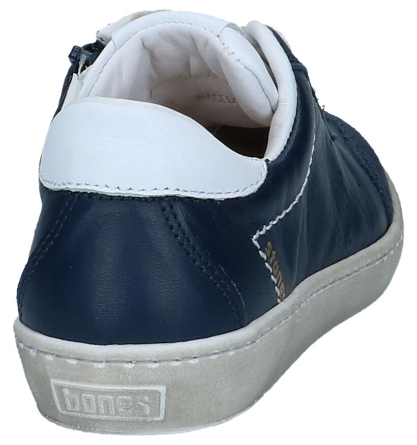 Donkerblauwe Casual Schoenen STONES and BONES Zefor in leer (239802)