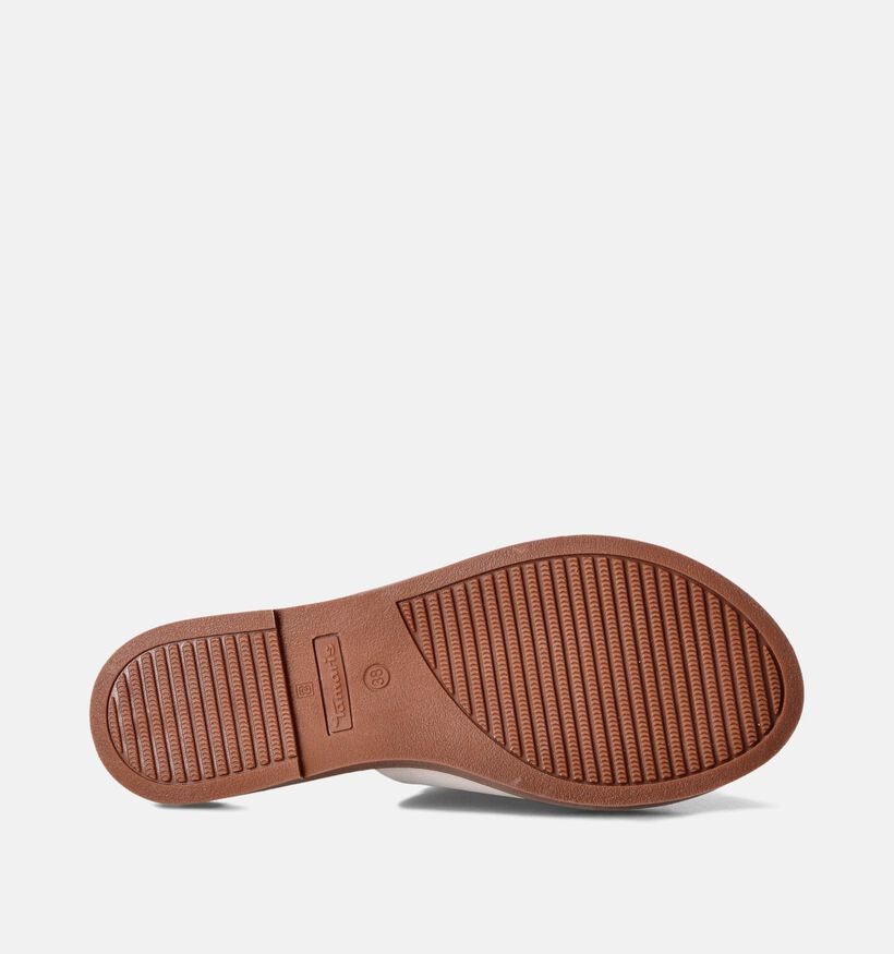 Tamaris Ecru Platte slippers voor dames (354345)