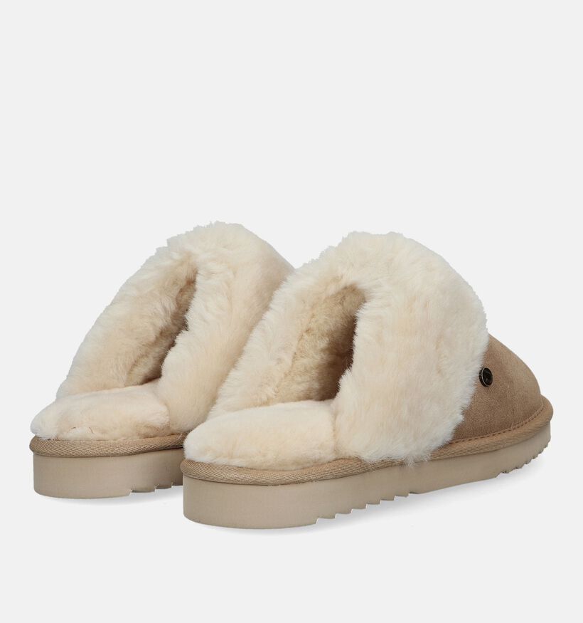 Warmbat Flurry Cognac Wollen Pantoffels voor dames (329908)