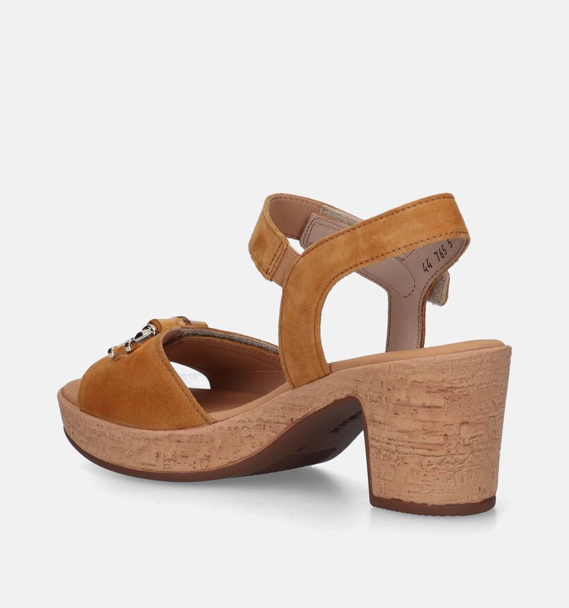 Gabor Best Fitting Sandales avec talon carré en Cognac pour femmes (339377)