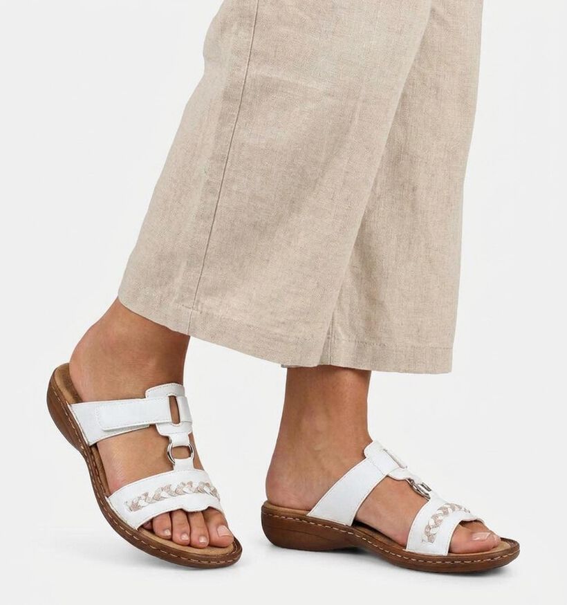Rieker Witte Slippers voor dames (370402)