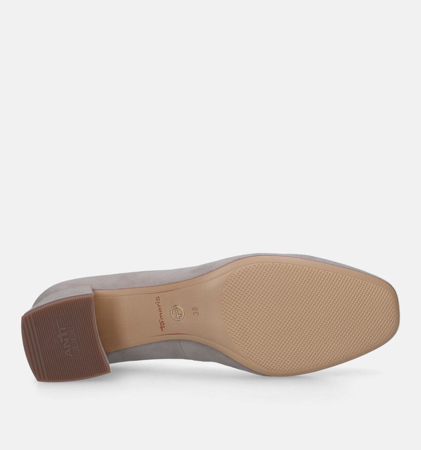 Tamaris Escarpins aves talon carré en Taupe pour femmes (328264)