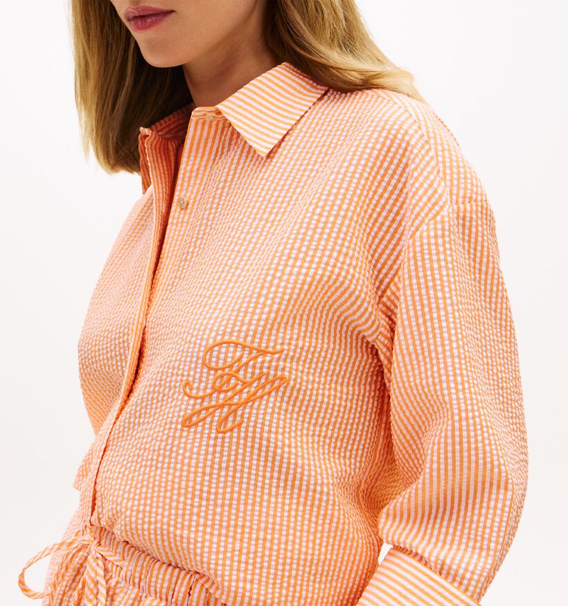Tommy Hilfiger Seersucker Oranje Hemd voor dames (369265)