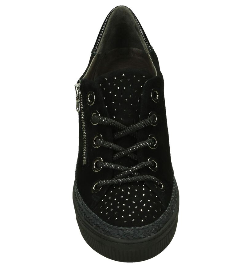 Zwarte Softwaves Veterschoenen in daim (205353)