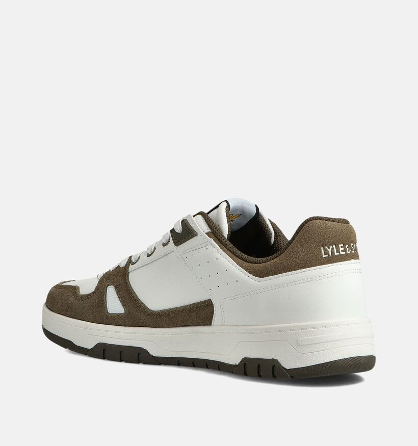 Lyle & Scott Evanton Witte/Groene Veterschoenen voor heren (362621) - geschikt voor steunzolen