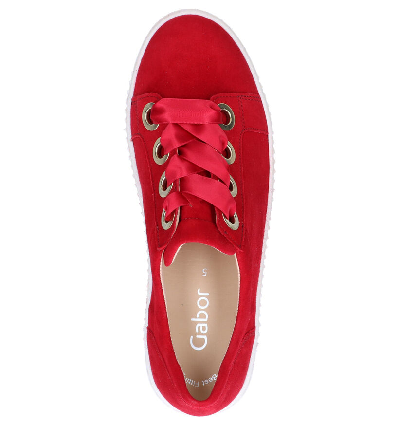 Gabor Best Fitting Rode Sneakers in daim (265854)