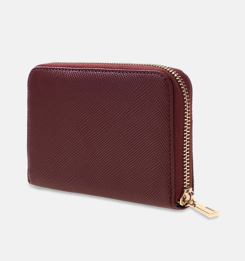 Guess Noelle II Porte-monnaie zipp&eacute; en Bordeaux pour femmes (381233)