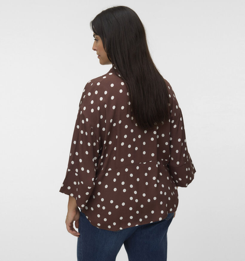 Vero Moda Curve Elisa Bruine Top met Stippen voor dames (375026)
