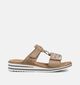 Rieker Lichtbruine Slippers voor dames (370428)