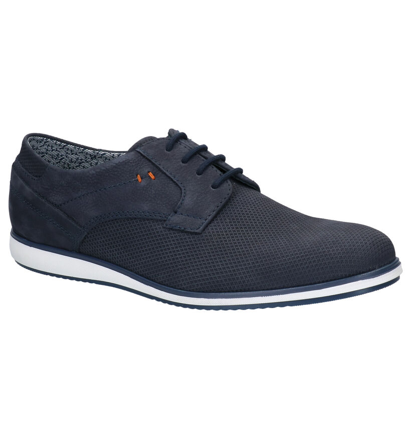 Borgo Sport Blauwe Veterschoenen in nubuck (265949)