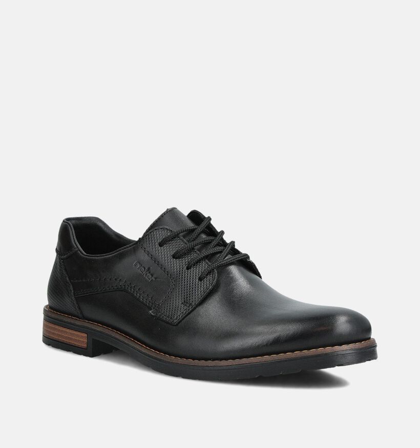 Rieker Zwarte Veterschoenen voor heren (376526) - geschikt voor steunzolen