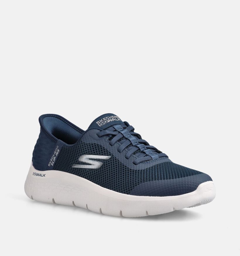 Skechers Go Walk Flex Grand Entry Blauwe Slip-in Sneakers voor dames (367461)