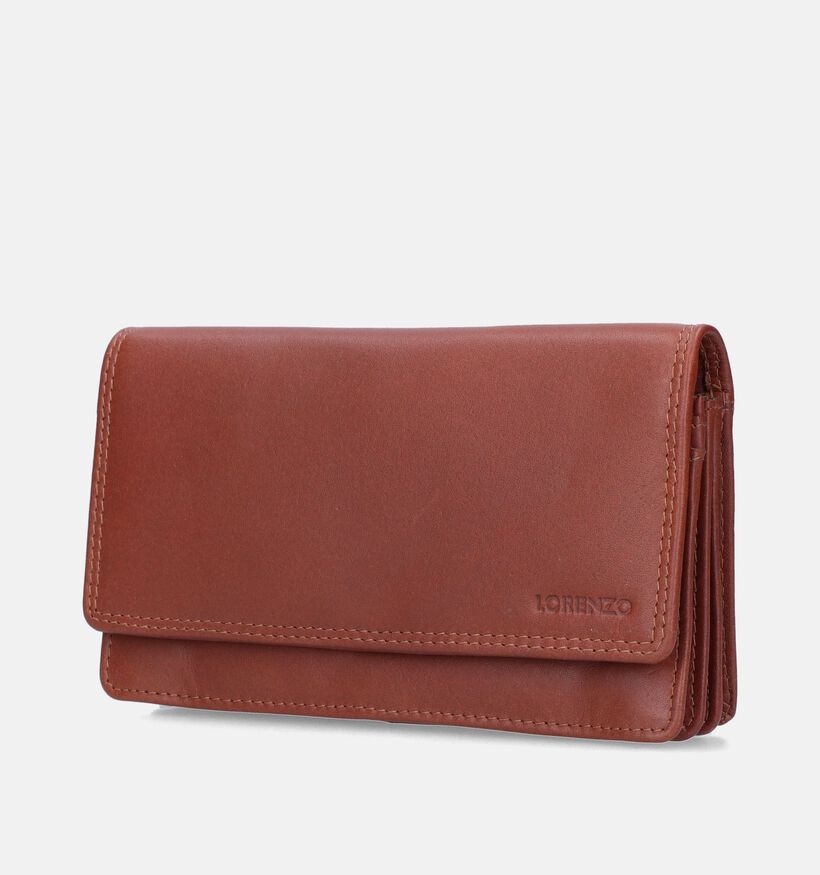 Euro-Leather Porte-monnaie à rabat en Cognac pour femmes (353527)