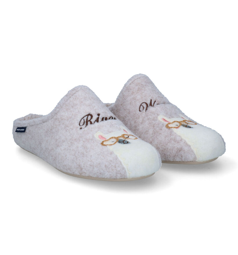 River Woods Ilke Pantoufles en Beige en textile (316017)