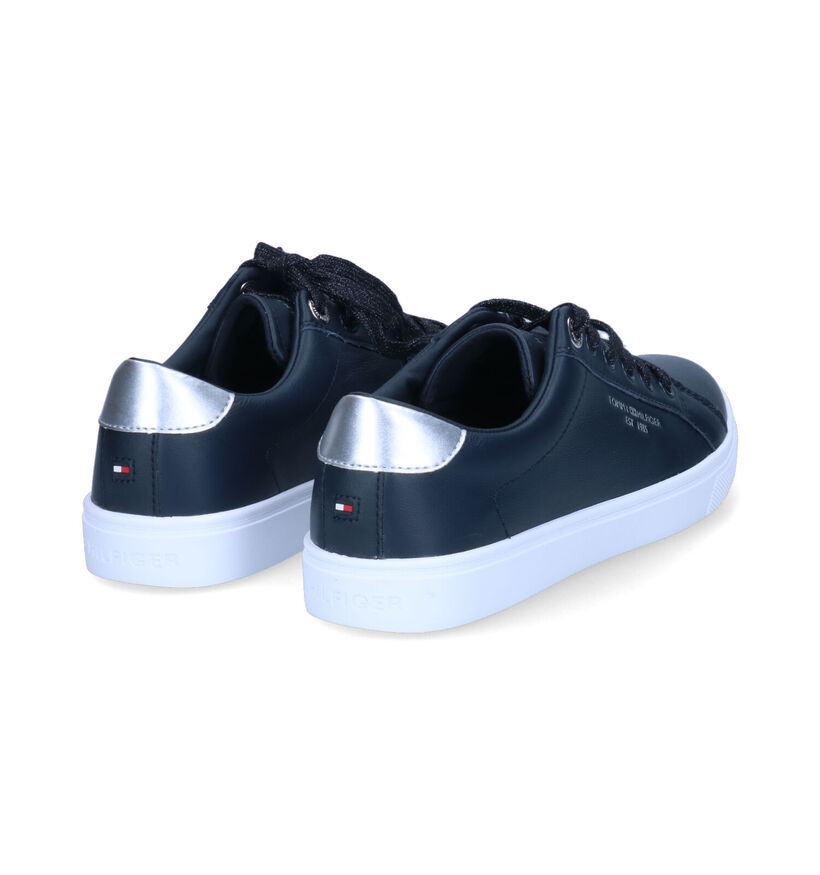 Tommy Hilfiger Shiny Laces Blauwe Sneakers in leer (300627)