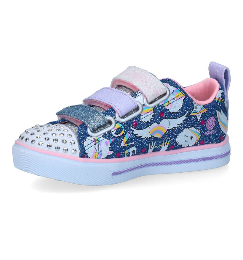 Skechers Sparkle Lite Blauwe Sneakers voor meisjes (302740)