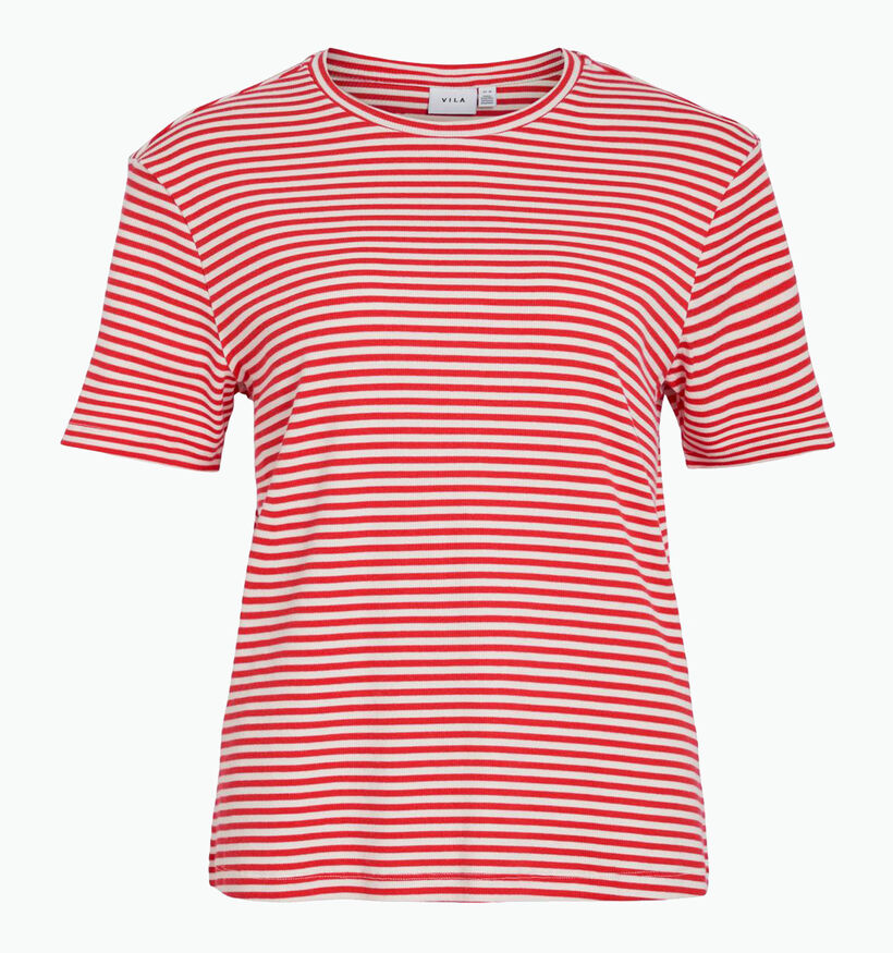 Vila Jada T-shirt rayé en Rouge pour femmes (342119)