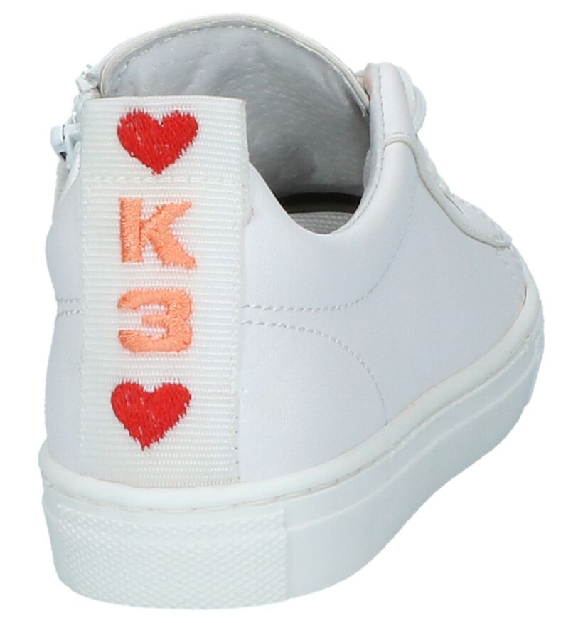 Witte Sneakers Rits/Veter K3 in lak (213084)