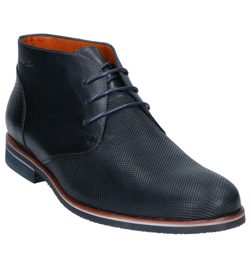 Van Lier Blauwe Hoge Geklede Schoenen in leer (261903)