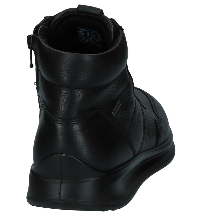 Zwarte Bottines met Rits/Veter ECCO Aquet in leer (232073)