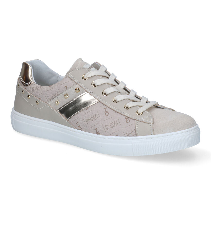 NeroGiardini Beige Veterschoenen voor dames (307503) - geschikt voor steunzolen