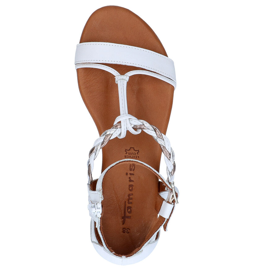 Tamaris Sandales plates en Blanc en cuir (270223)