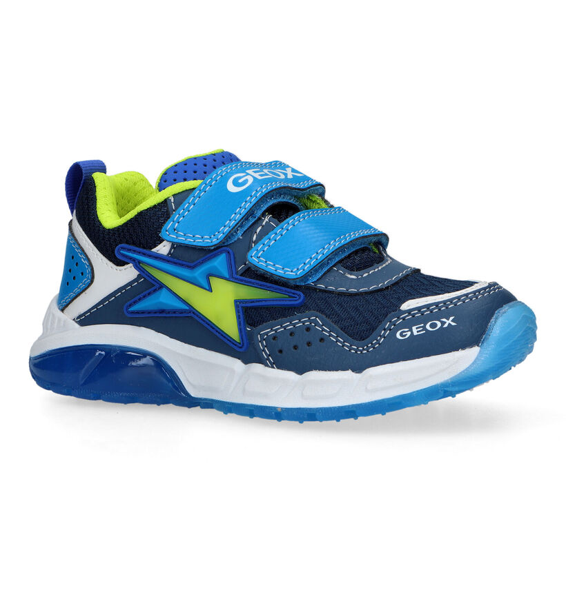 Geox Spaziale Blauwe Velcroschoenen in kunstleer (326631)