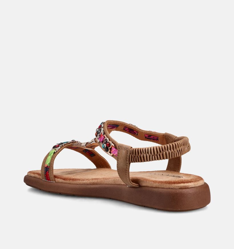 Signatur Sandales plates en Cognac pour femmes (372330)