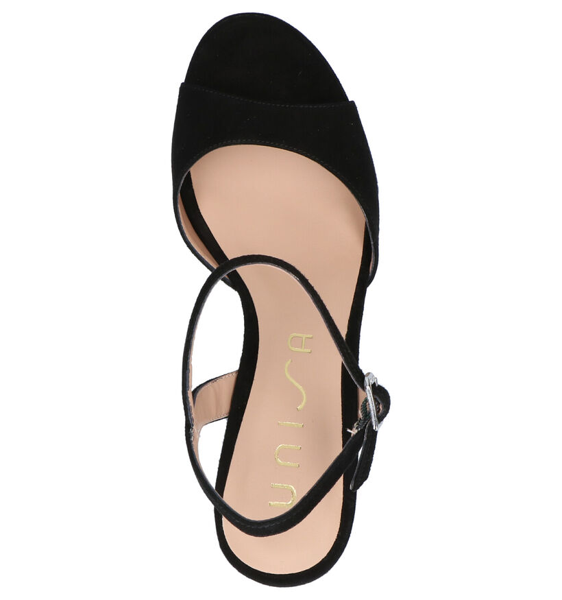 Unisa Vegara Sandales en Noir en nubuck (275015)