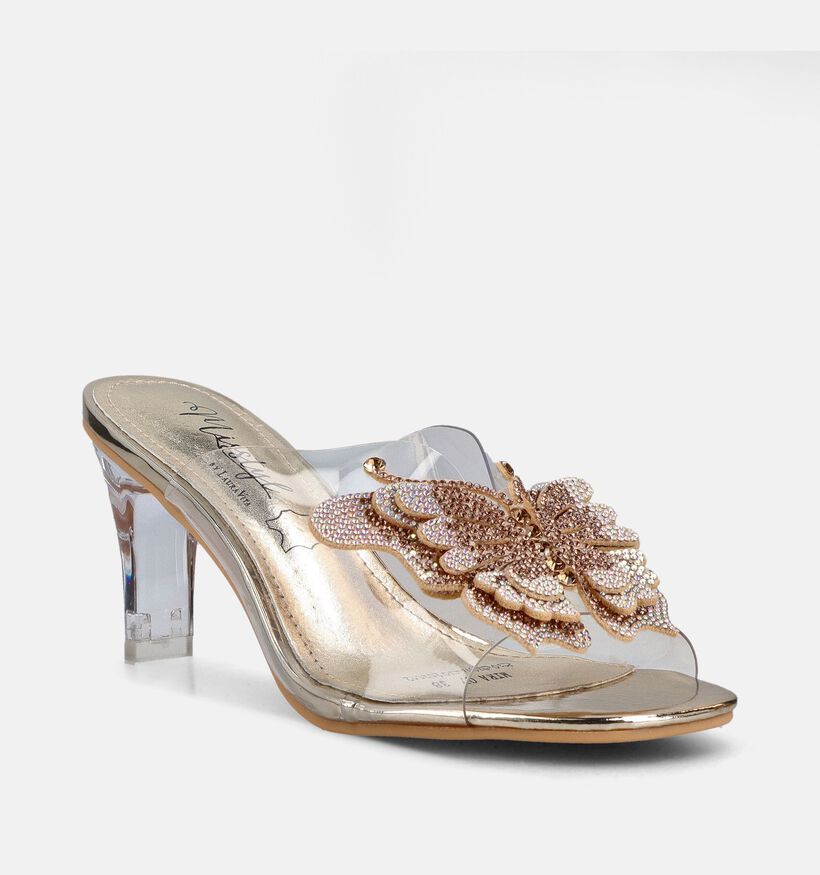 Laura Vita Mira Transparante/Gouden Slippers voor dames (373195)